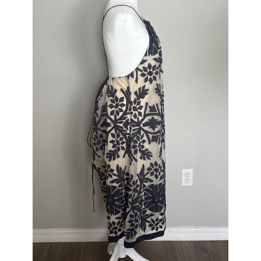 Hoss Intropia Cotton Blend Embroider Midi Dress 44 L Halter Resort Boho Vacation - Picture 3 of 8
